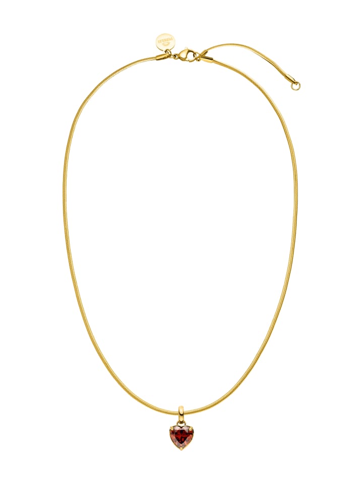Kette Sleeky Red Heart Gold