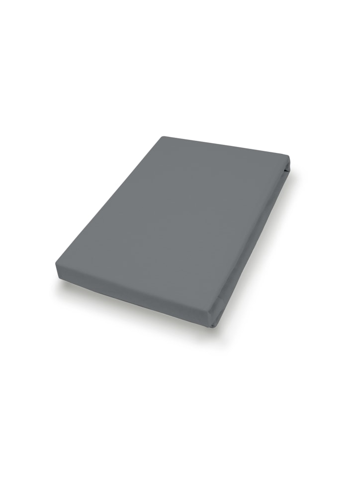 Spannbetttuch Uni-Satin in graphit
