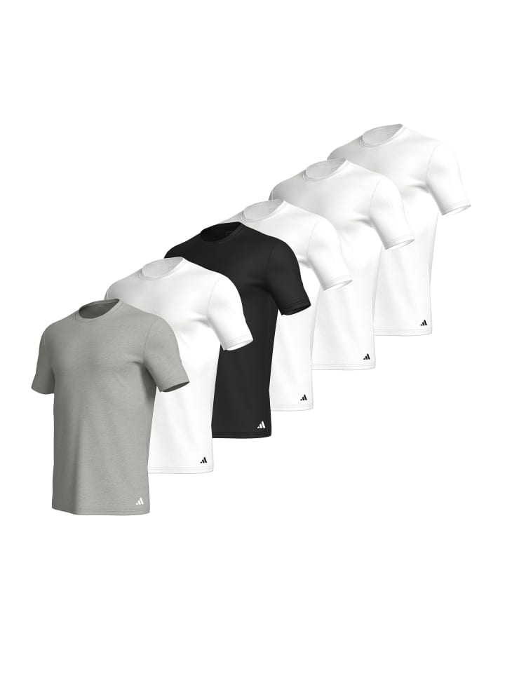 Unterhemd / Shirt Kurzarm Active Core Cotton in Weiß / schwarz / grau