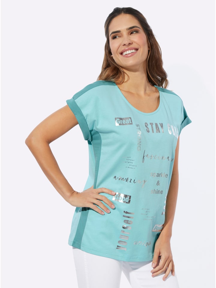 Kurzarm-Shirt in mint-salbei