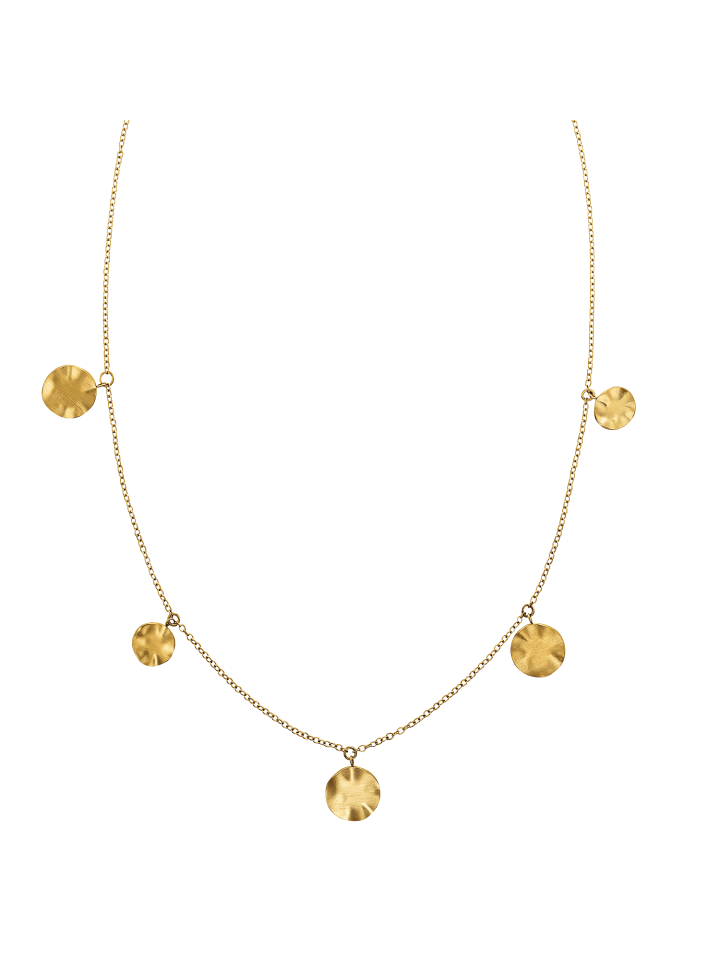 Kette mit Anhänger Edelstahl, IP Gold in Gold