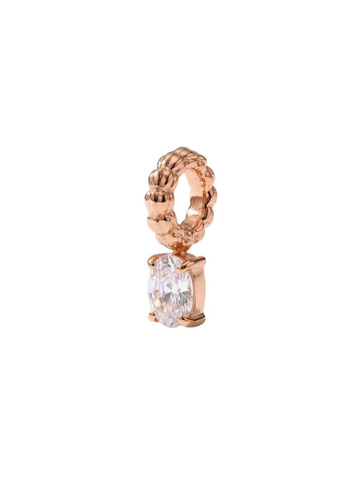 Charm LEI Geburtsstein April Bergkristall Rosegold