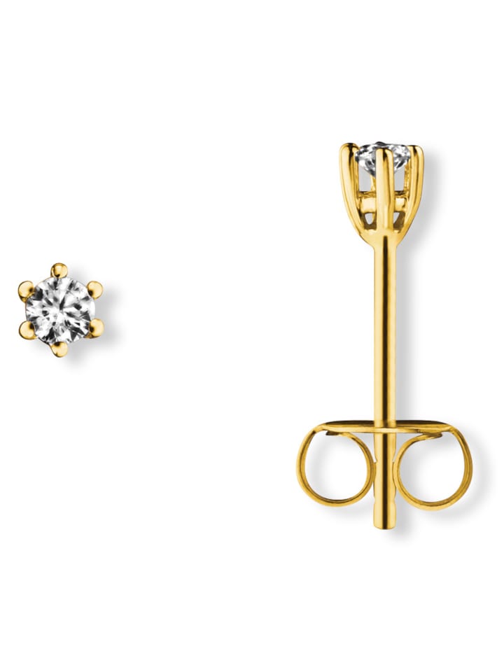 Zirkonia Ohrringe   Ohrstecker aus 333 Gelbgold in gold