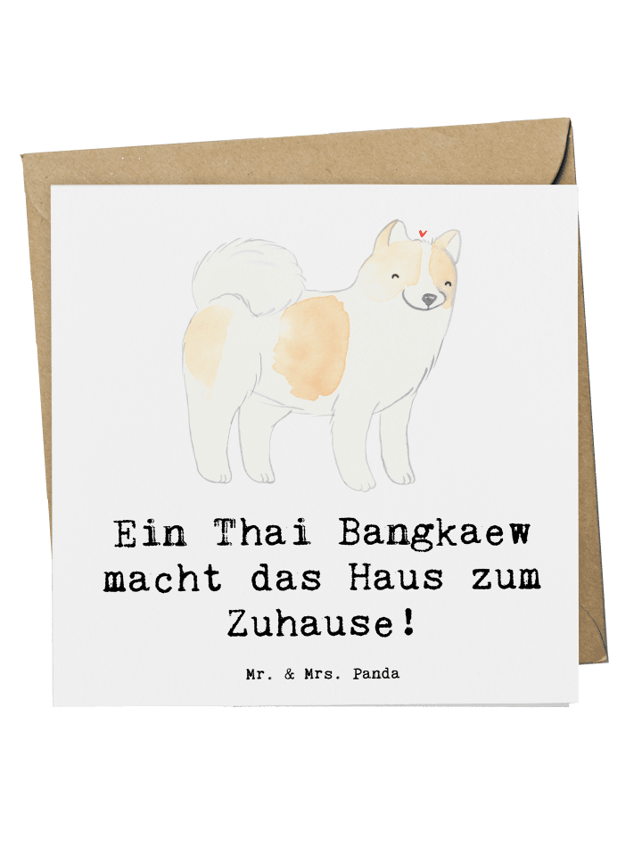 Deluxe Karte Thai Bangkaew Zuhause mit Spruch in Weiß