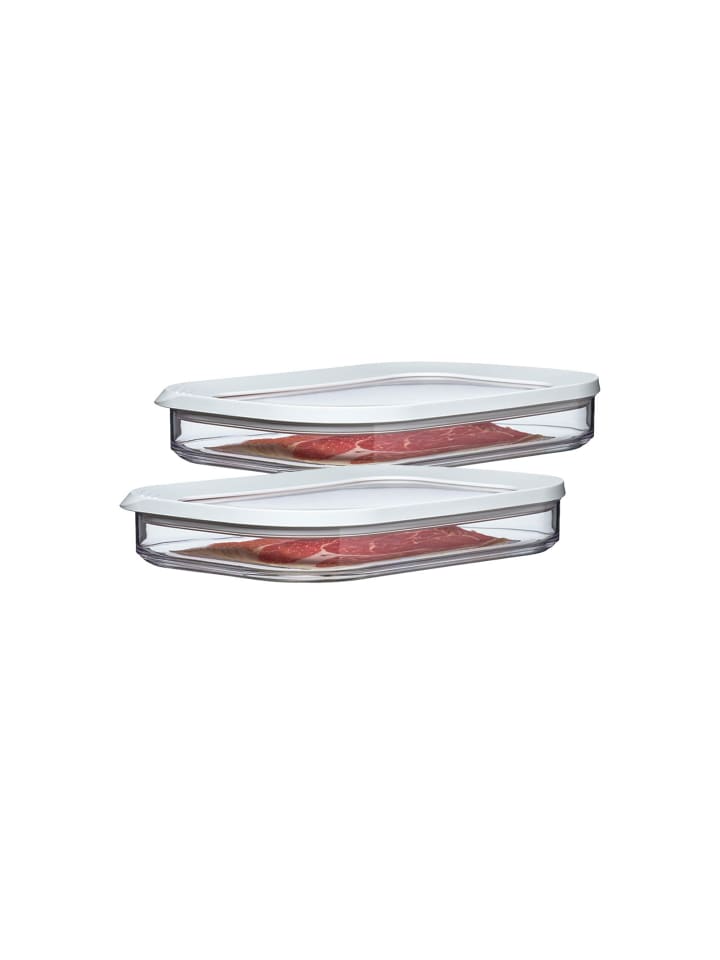2er Set Aufschnittdosen Modula in 550 ml in transparent