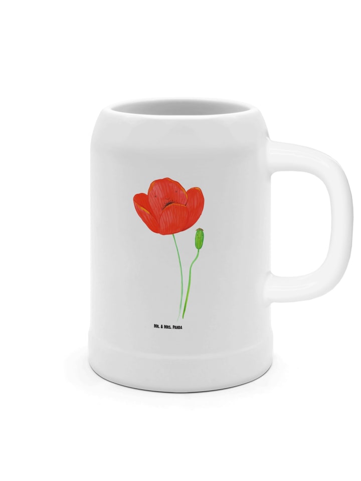 Seidel Blume Mohnblume ohne Spruch in Weiß