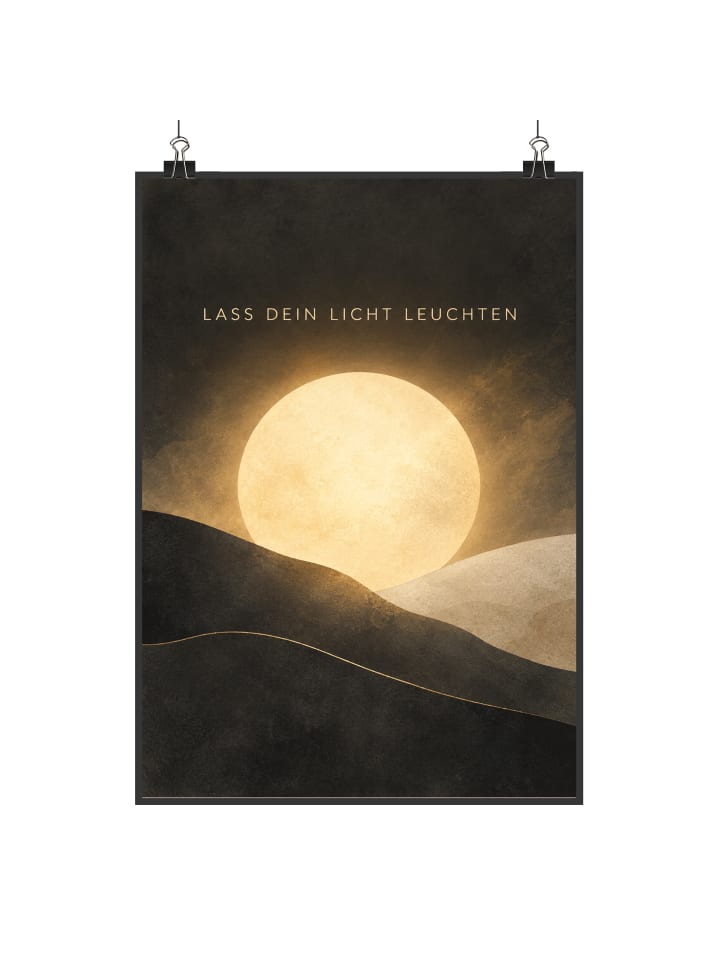 Wandbild Kugel minimalistisch Design mit Spruch in Weiß