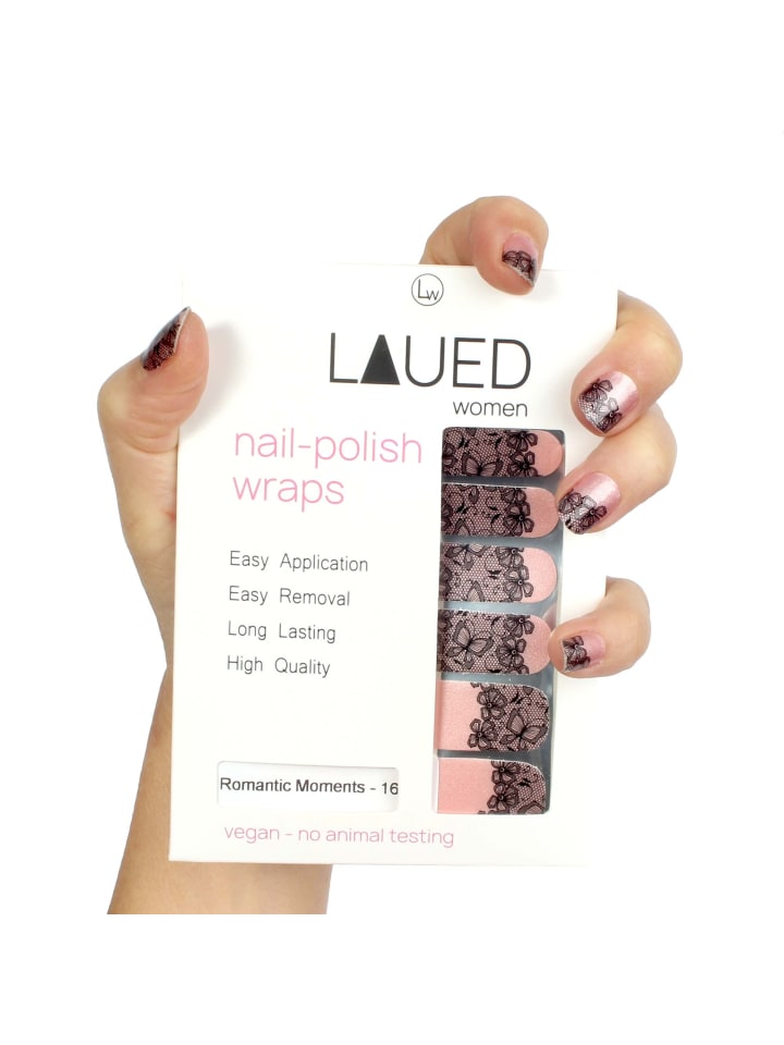 LAUED vegane Nagelfolien textile fusion in Romantic Moments