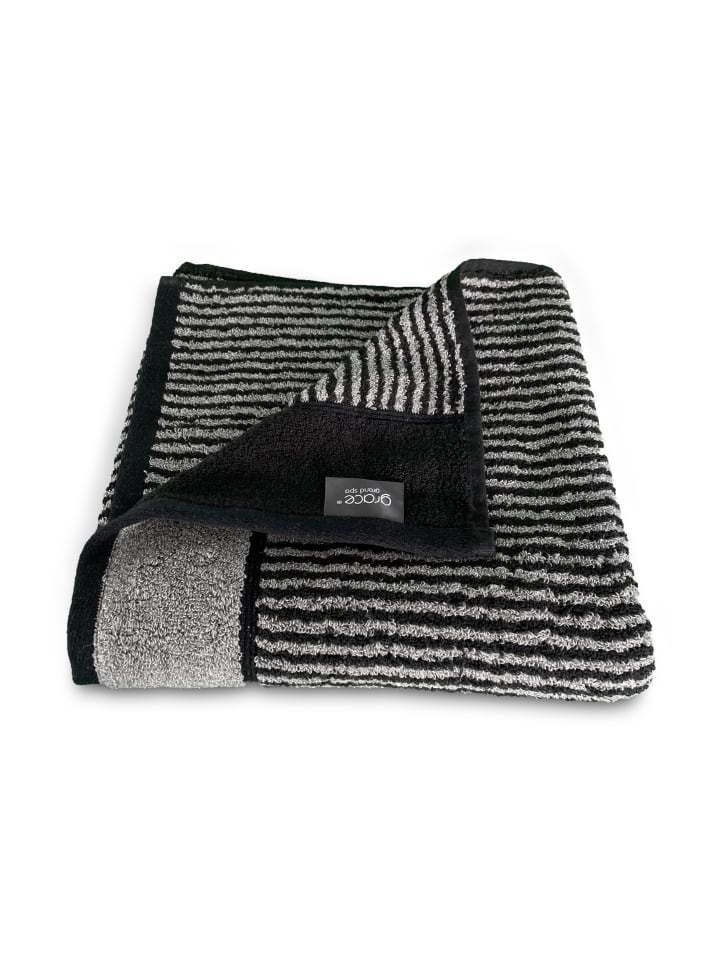Handtuch Classic in Grau/schwarz