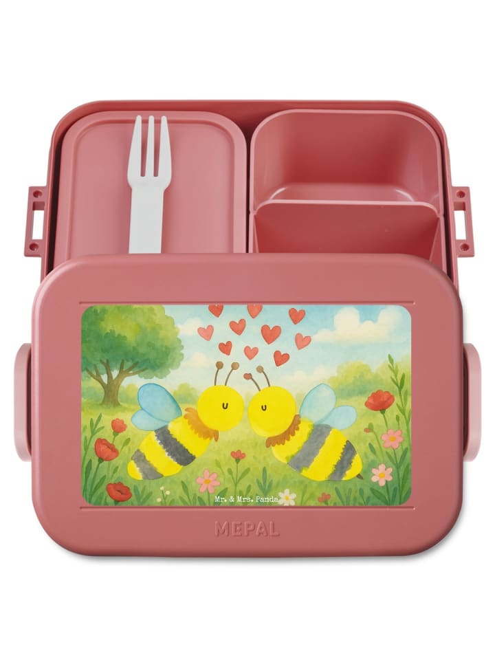 Lunchbox Biene Liebe Design ohne Spruch in Rot Pastell