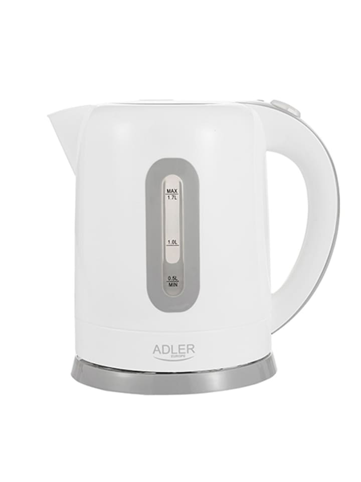 Adler AD 1234 Wasserkocher 1,7 L - 2200´W, 360° drehbar - Weiß in Weiß