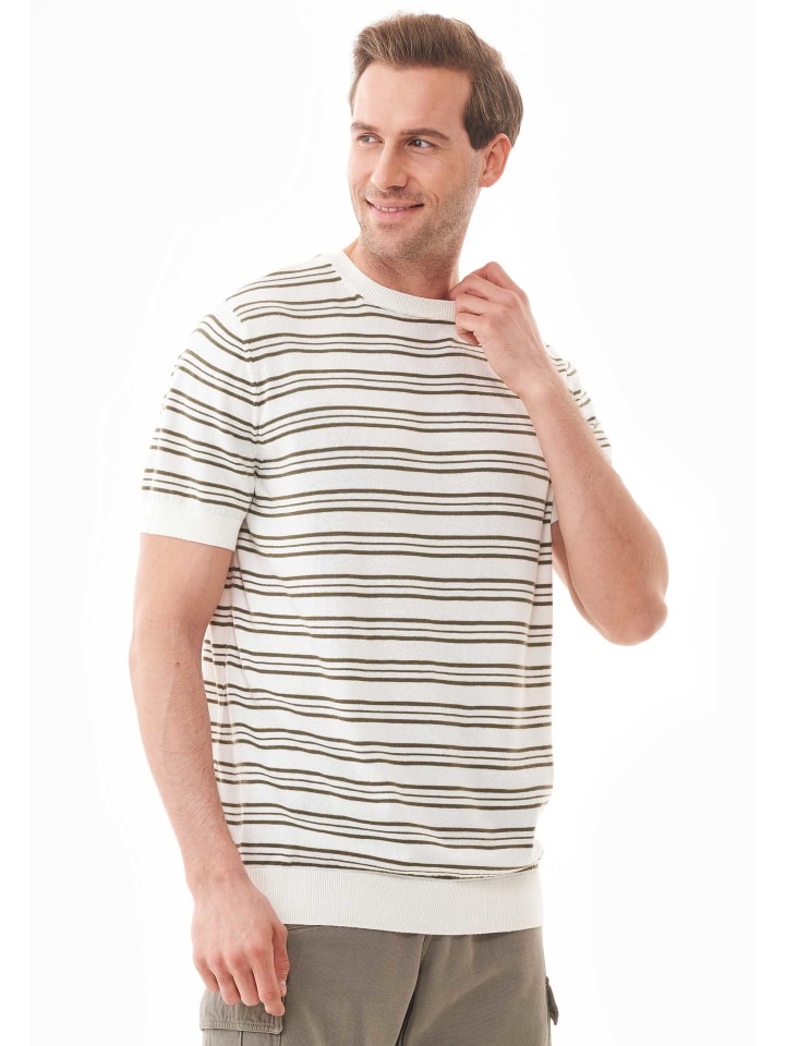 T-Shirt "MOR15952" in Cremeweiß/Khaki