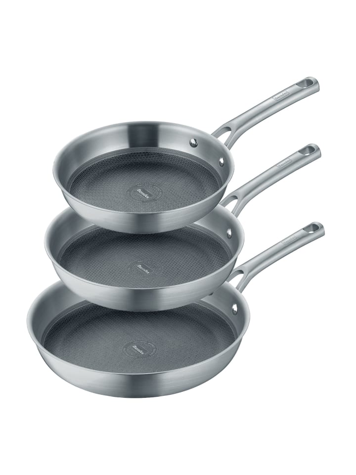 3-teiliges Set Bratpfanne 20+24+28 cm, Edelstahl - Tricion Resist in poliert