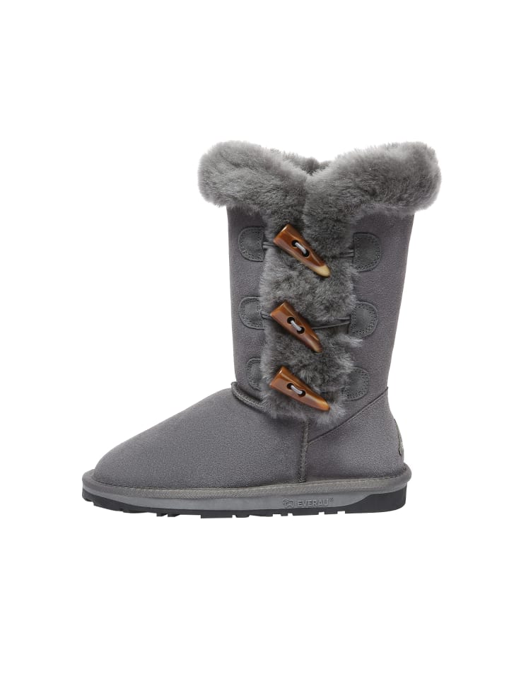 Stiefel mit Hornknöpfen - Ashy in Grau