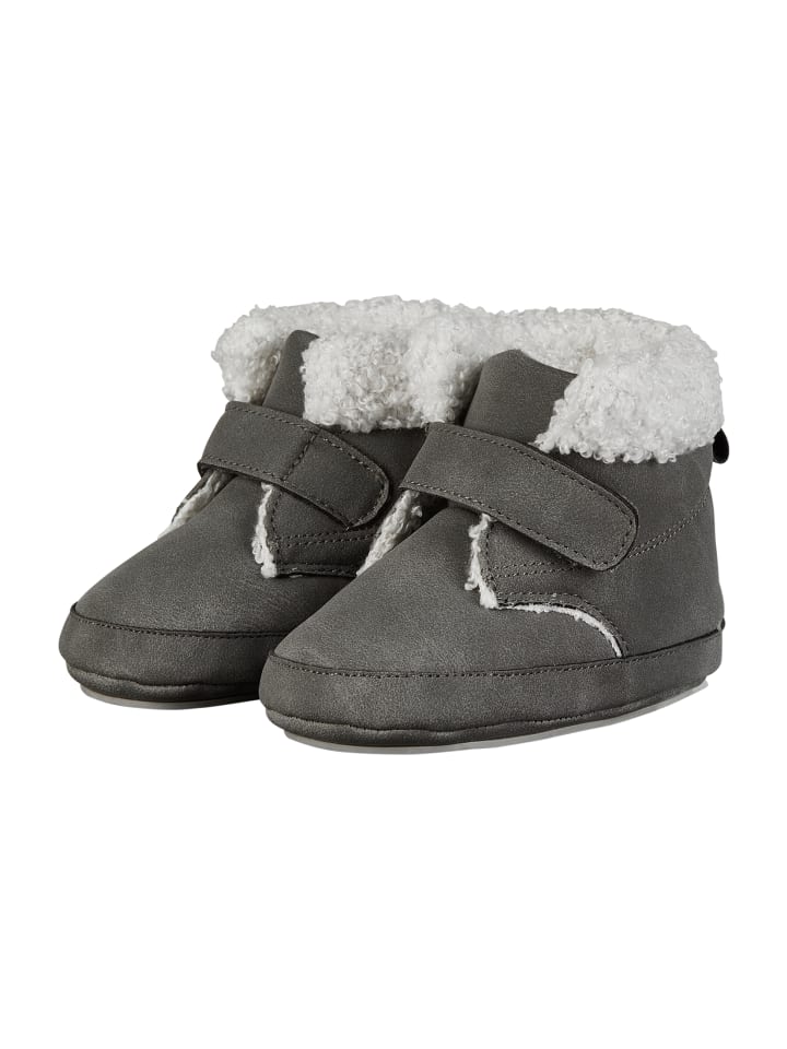 Baby Schuhe uni in silber melange