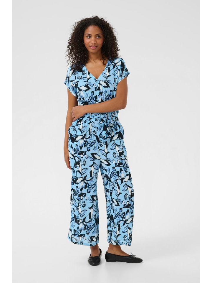 Overall KAmille Loose fit in Blue Graphic Flower