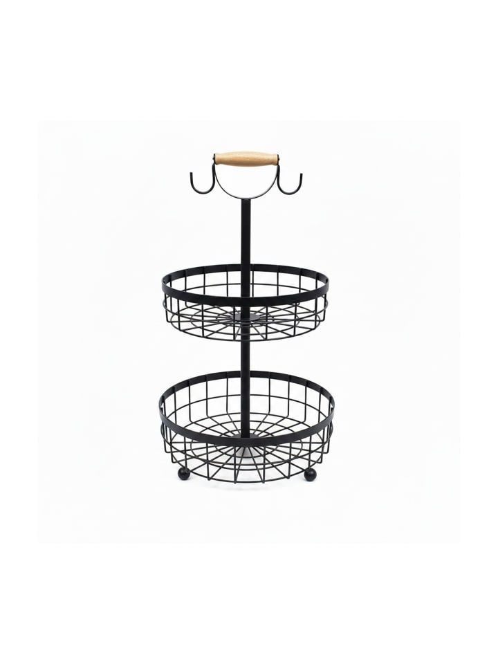 Obstkorb Etagere in Schwarz