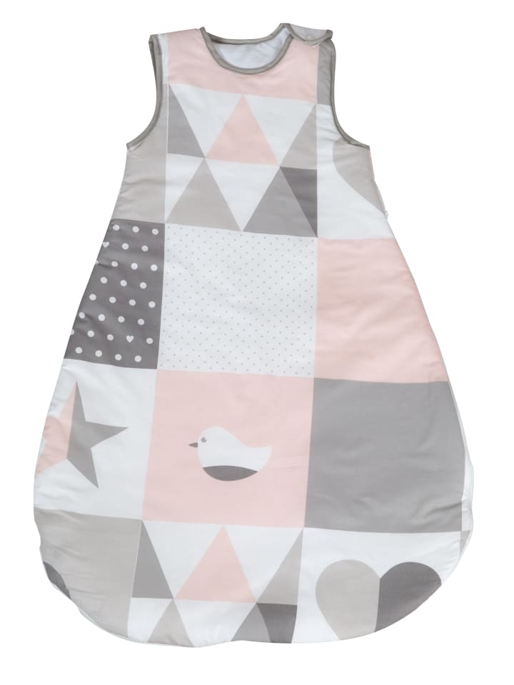 Babyschlafsack 'Happy Patch rosa - ganzjährig - atmungsaktive Baumwolle