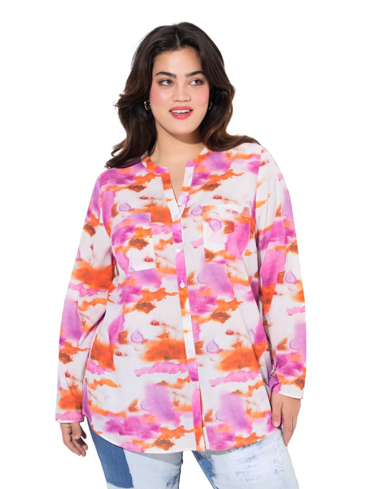 Hemdbluse in hibiskuspink