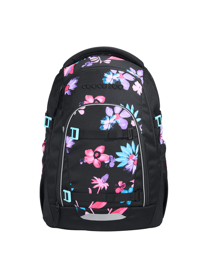 Schulrucksack MATE "Floral Artnight" in Schwarz