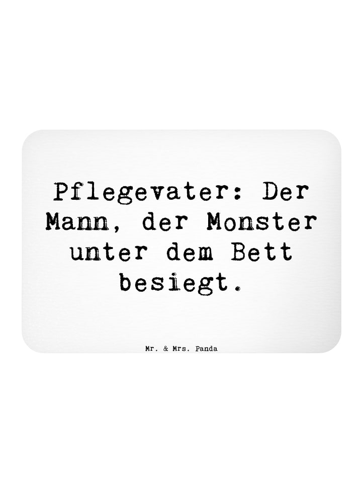 Magnet Pflegevater Held mit Spruch in Weiß