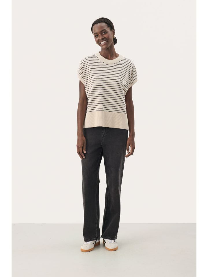 Strickweste NatayaPW Baggy fit in Whitecap Gray Stripe