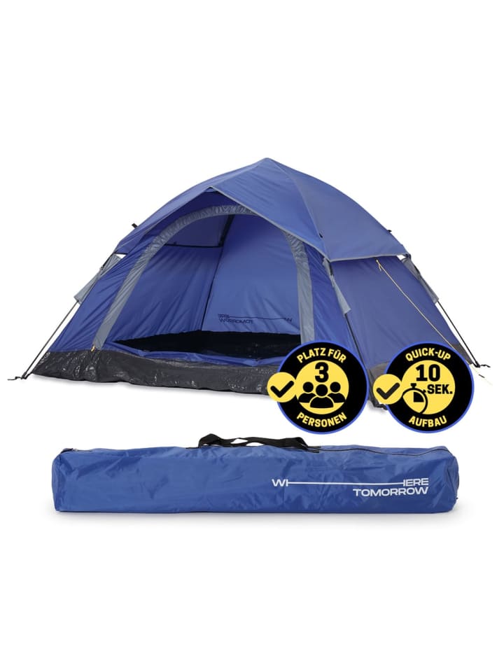 Pop Up Wurfzelt 3 Personen 210x190x110cm blau Blau