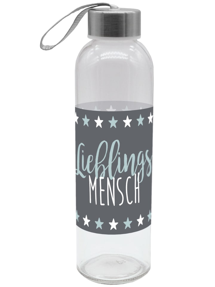 Trinkflasche Lieblingsmensch in Grau - 500ml