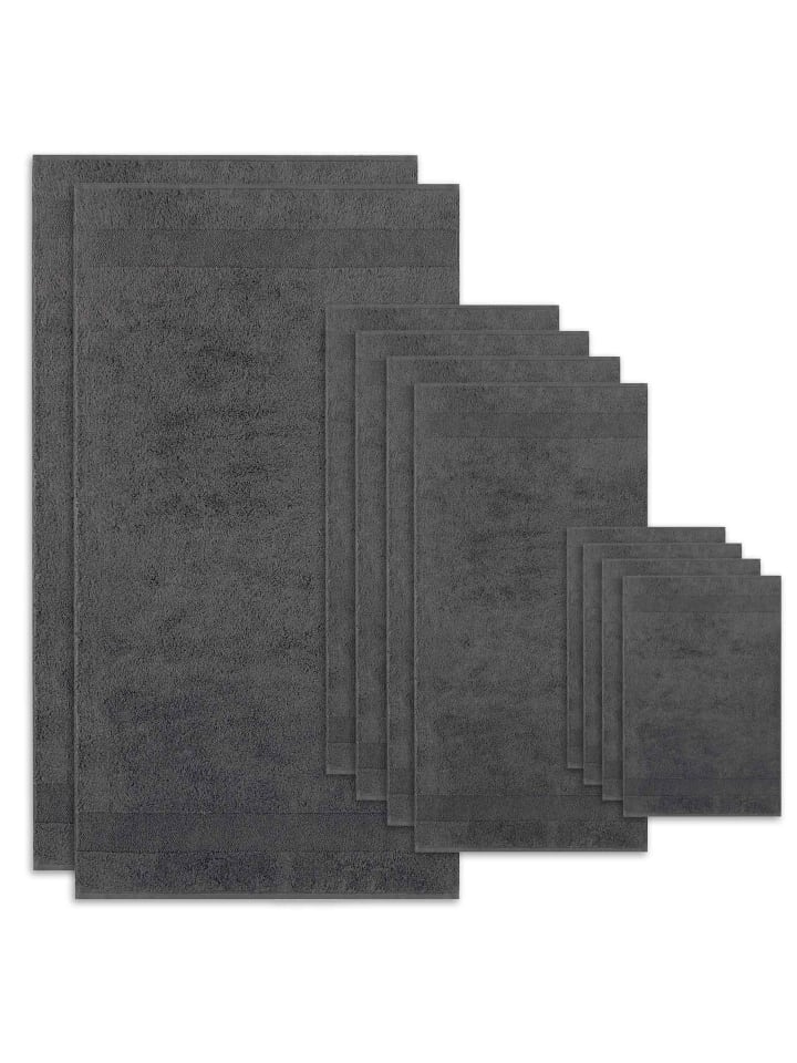 Handtuch 10er Pack, 1er Pack in Dunkelgrau