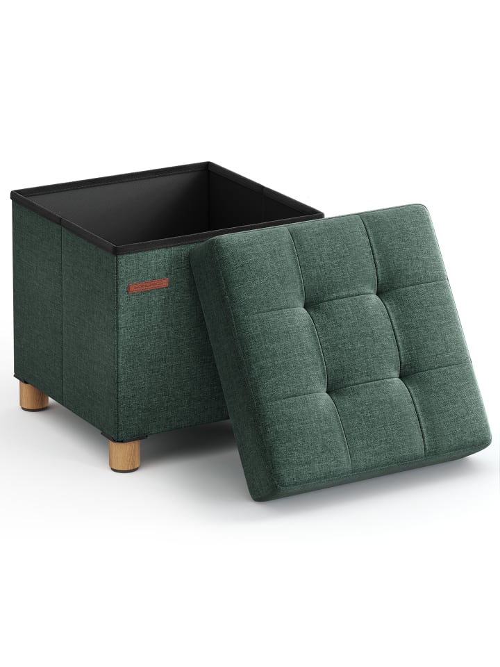 Sitzhocker Melisa in Grün - (B)38 x (H)40 x (T)38 cm
