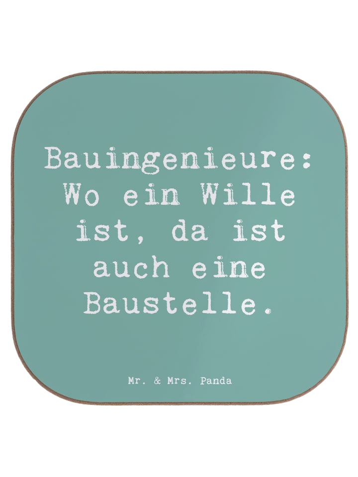 Untersetzer Spruch Bauingenieure: Wo ein Wille ... in Meeresbrise