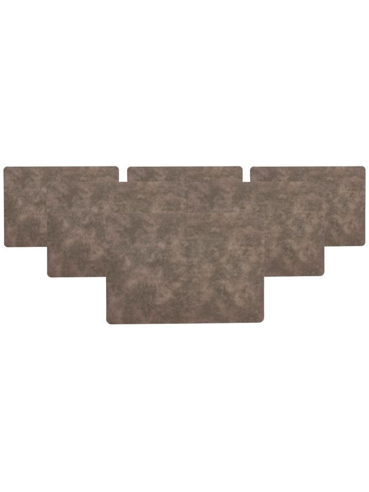 6er Set Platzmatten Velora in Hellgrau 43 x 30 cm