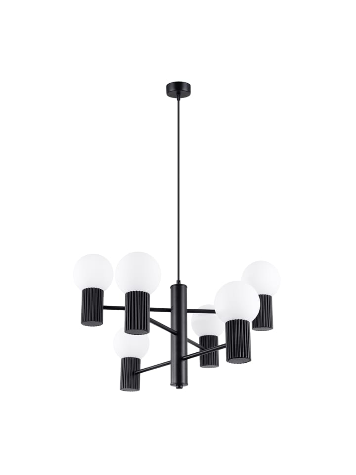 Kronleuchter ORBITAL 6 black H 230 cm