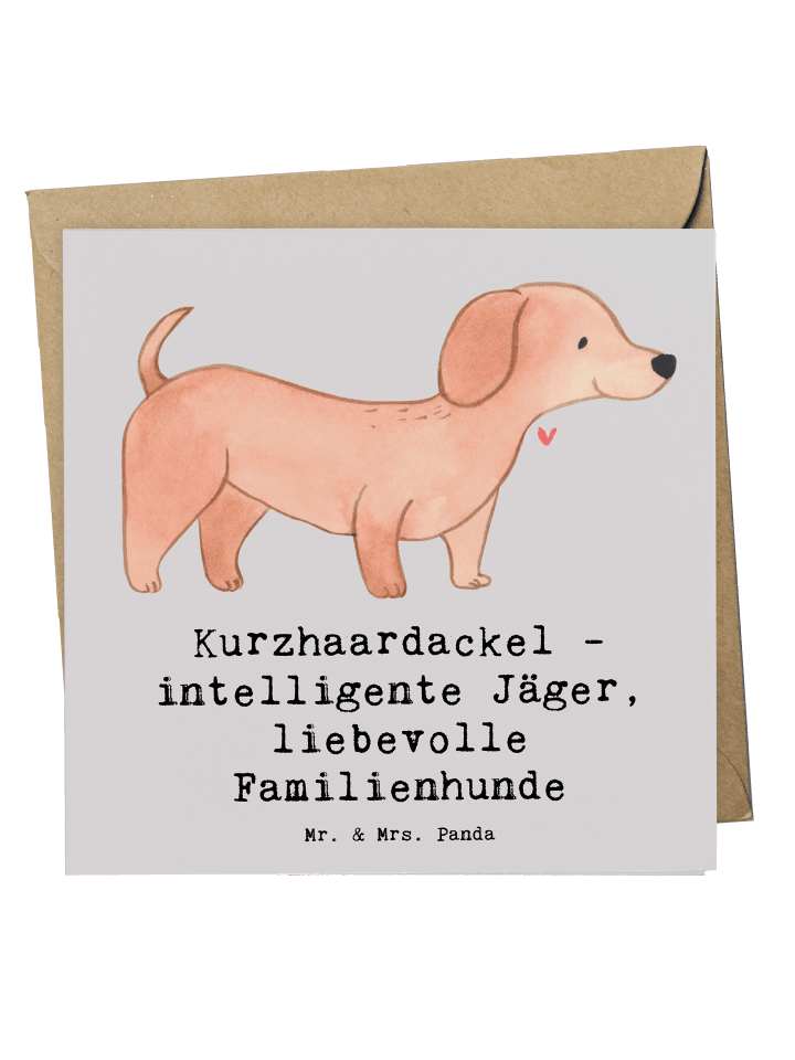 Deluxe Karte Kurzhaardackel Liebe mit Spruch in Grau Pastell