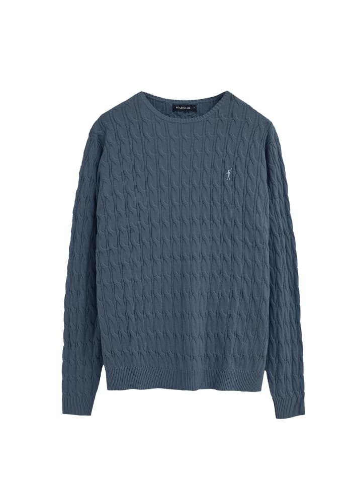 Pullover RIGBY GO CABLE U COTTON VO in Denim