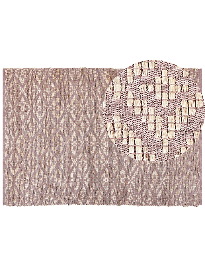 Kurzflor GERZE in Rosa/Beige - (W) 160 x (H) 160 x (L) 230 cm