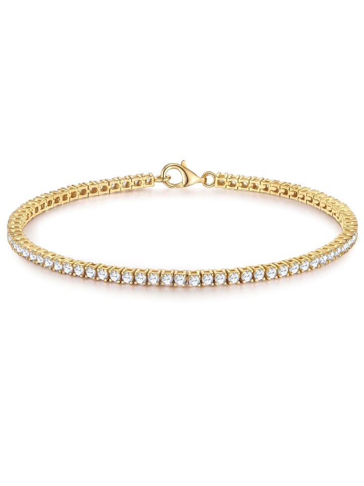 Armband aus Sterling Silber mit Zirkonia in gelbgold