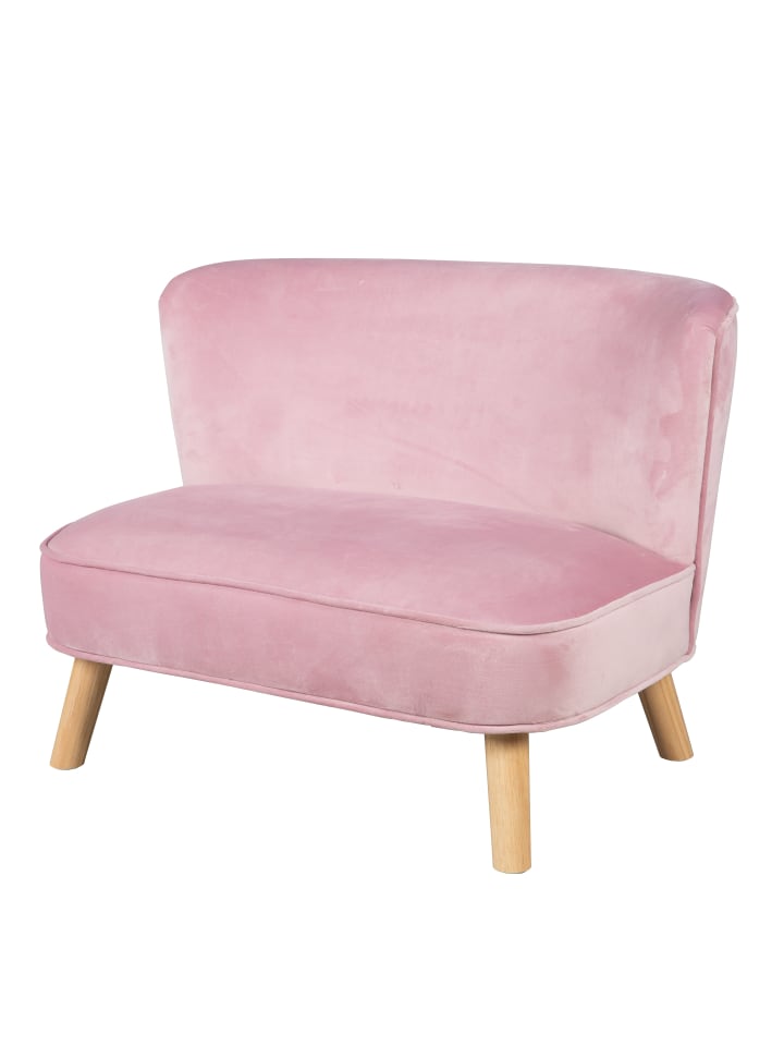 Lil Sofa' Kindercouch, bequem, Holzfüße & Samtstoff Mauve