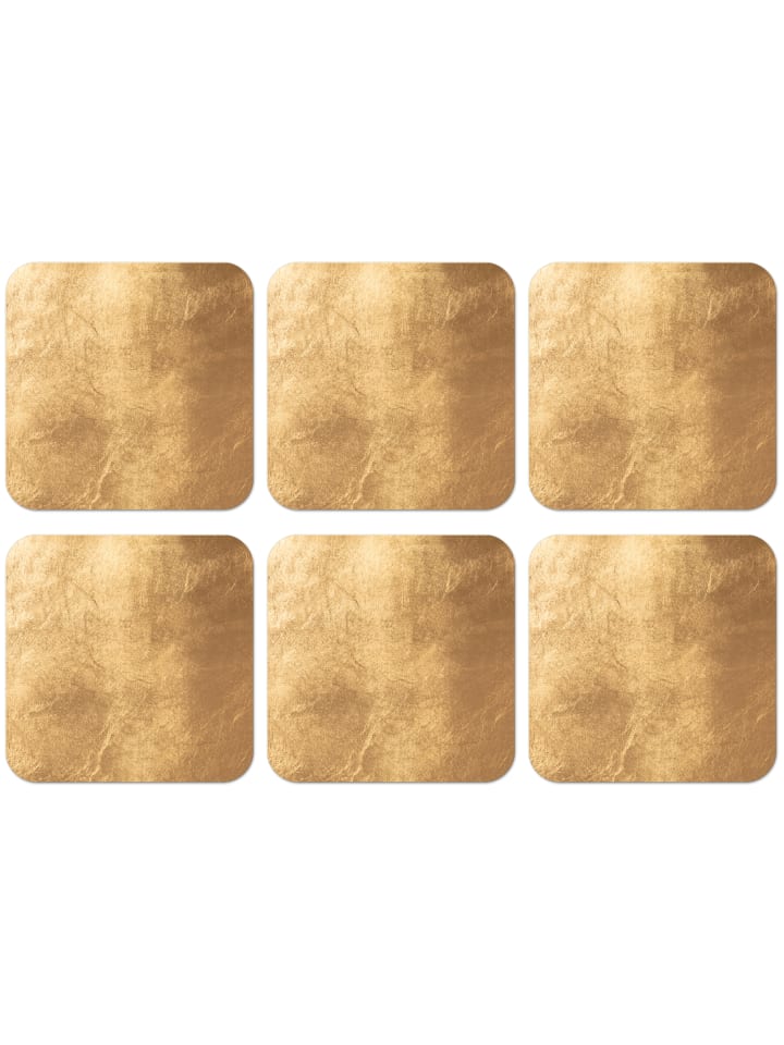 Glasuntersetzer 6er-Set Blatt-Textur