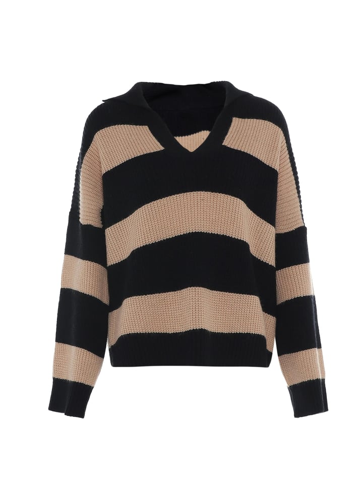 Women Sweater in Schwarz Beige
