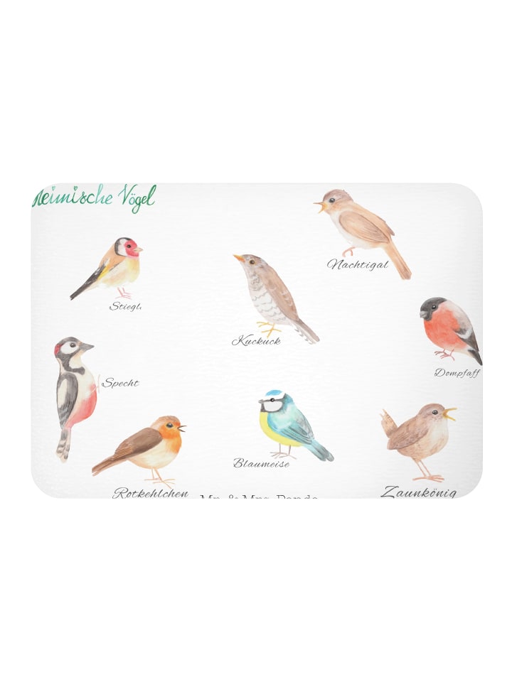 Magnet Heimische Vögel mit Spruch in Schwarz