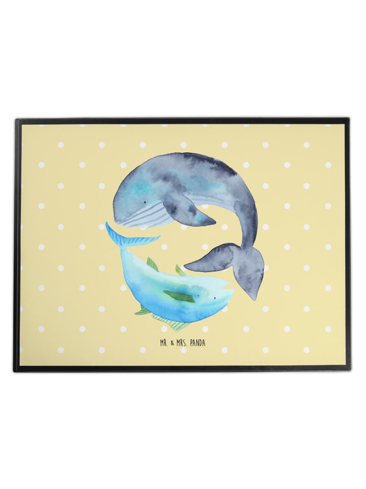 Schreibunterlage Walfisch Thunfisch ohne Spruch in Gelb Pastell
