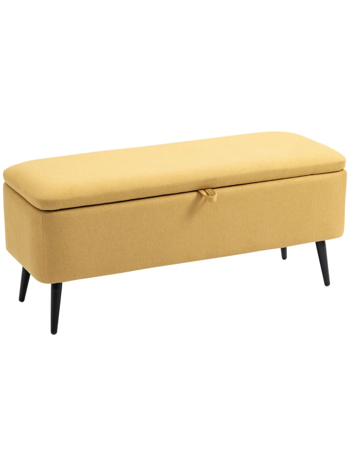 Sitzbank in Gelb 101L x 38,5B x 44,5H cm
