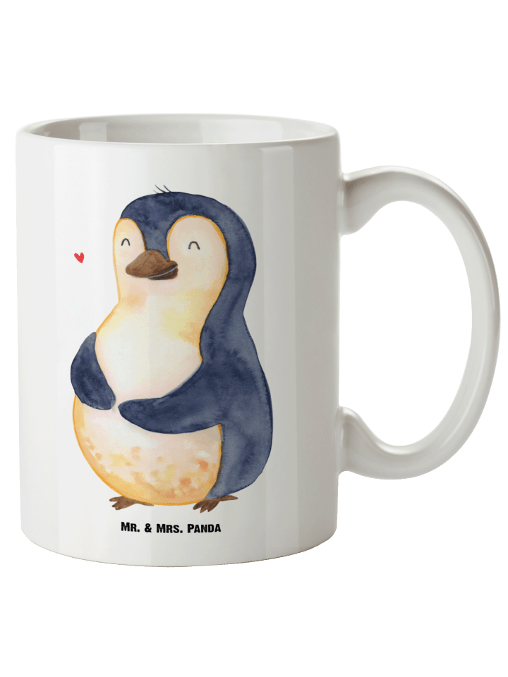 Tasse Pinguin Diät ohne Spruch in Weiß