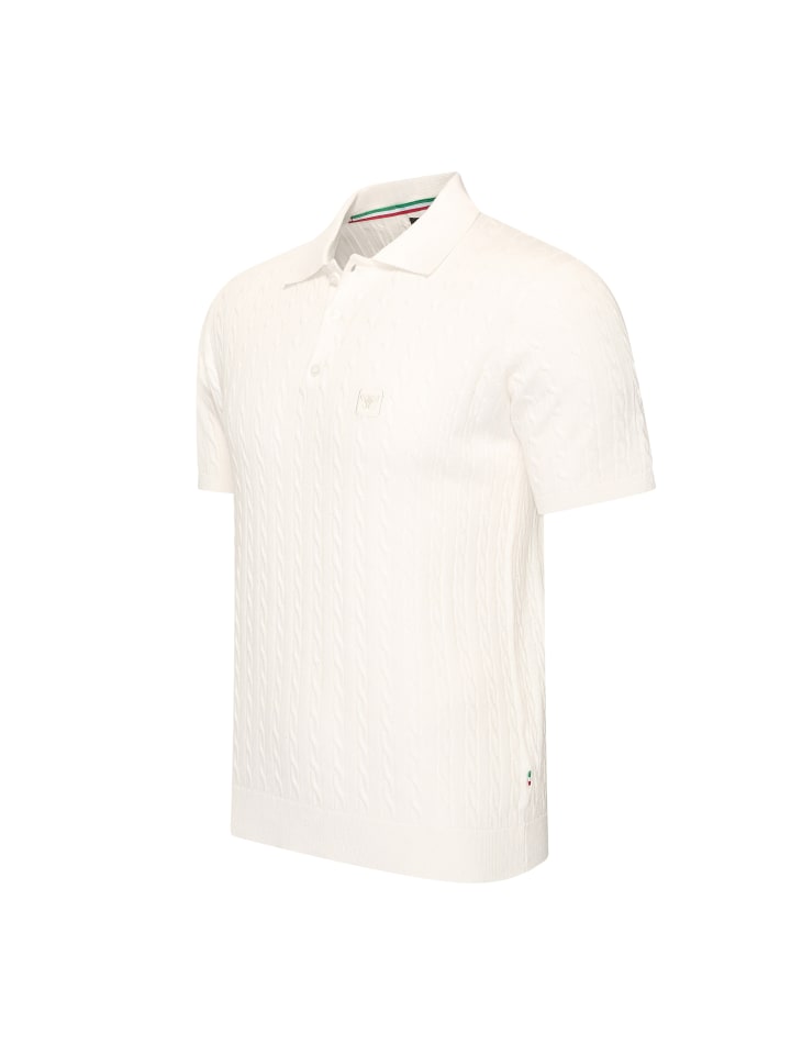 Polo SS Caorle Cable Knit in Weiss