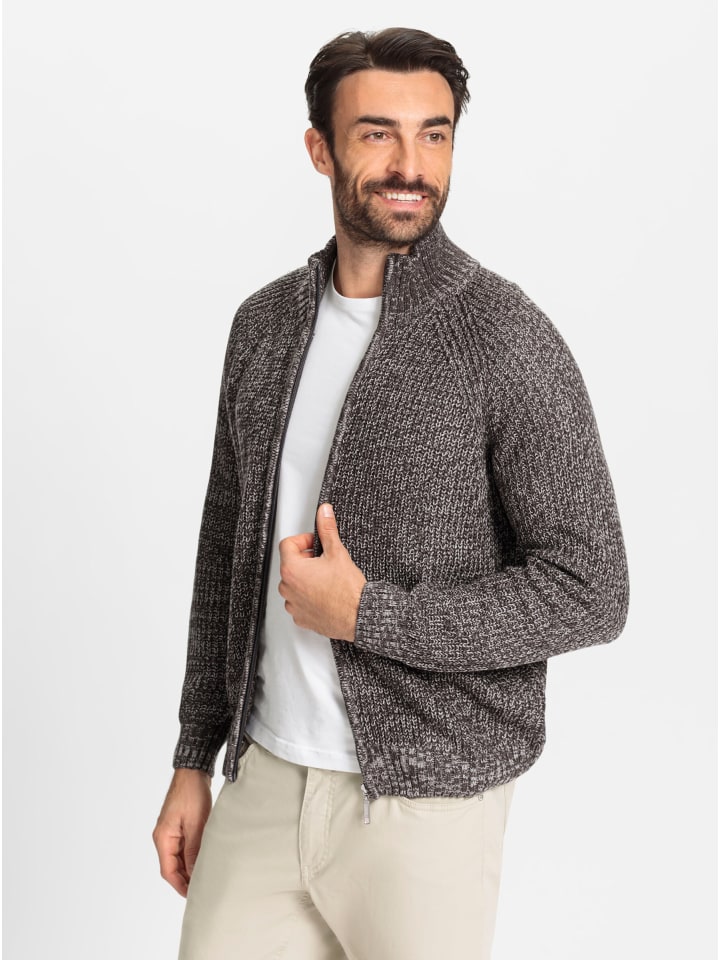 Strickjacke in anthrazit-meliert