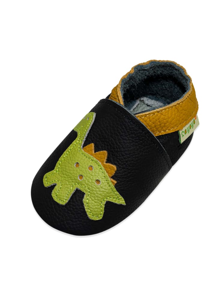 Baby Krabbelschuhe aus Leder, weiche Lauflernschuhe mit rutschfester Sohle