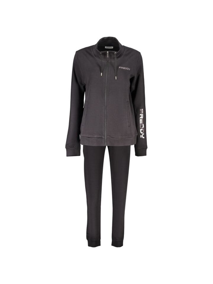Schwarz Baumwolle Damen Sweatshirt