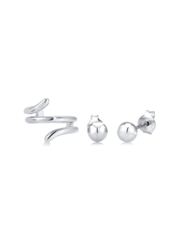 Ohrringe 925 Sterling Silber Geo in Silber