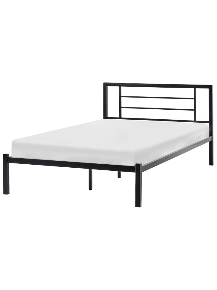 2-tlg Doppelbett CUSSET in Schwarz